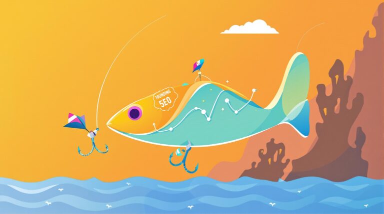 SEO strategy concept: fishing for data